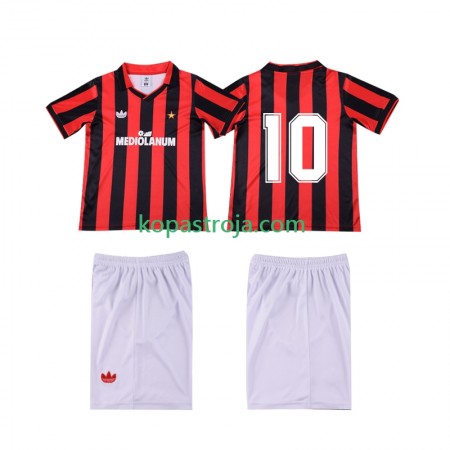 Billiga Fotbollströjor AC Milan 10 1991 Retro Barn Hemma tröja 1990 Kortärmad